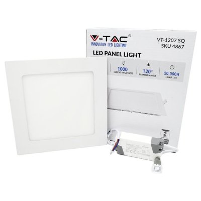 12W PANNELLO LED PREMIUM QUADRATO BIANCO CALDO 3000K