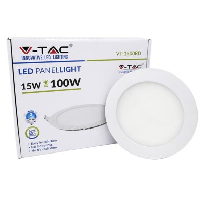 15W PANNELLO LED MINI SENZA DRIVER ROTONDO BIANCO FREDDO 6000K