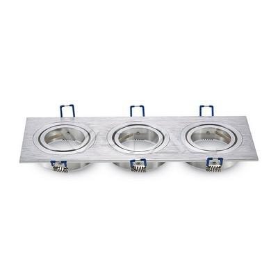 3*GU10 CORPO ALUMINIUM QUADRATO