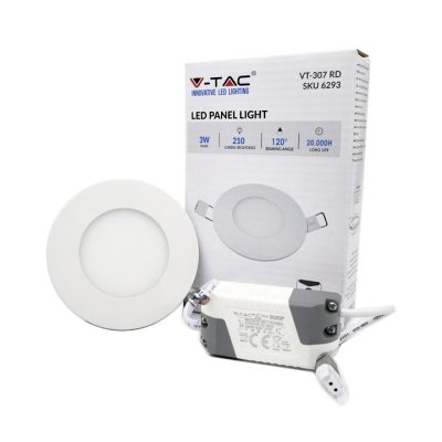 3W PANNELLO LED PREMIUM - ROTONDO BIANCO NATURALE 4000K