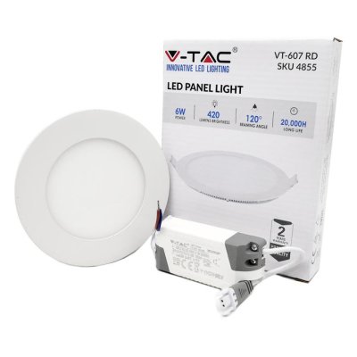 6W PANNELLO LED PREMIUM ROTONDO BIANCO CALDO 3000K