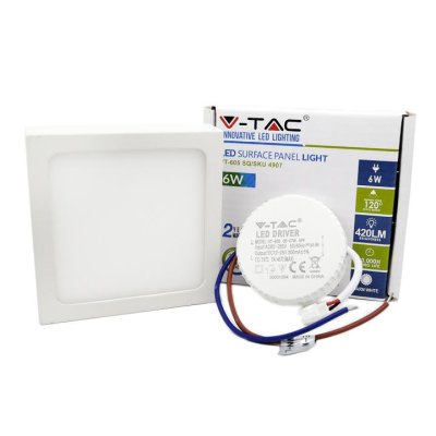 6W PANNELLO LED MONTATO SUPERFICIE PREMIUM QUADRATO BIANCO FREDDO 6000K