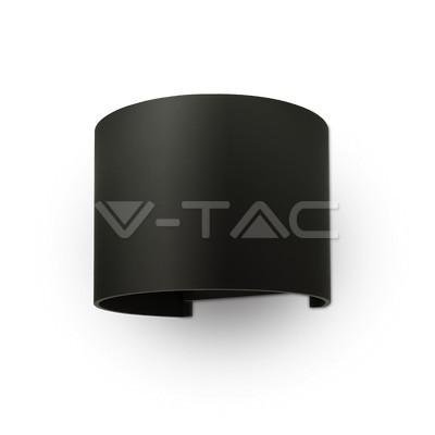 6W LAMPADA DA PARETE LED CORPO NERO ROTONDO IP65 BIANCO NATURALE 4000K