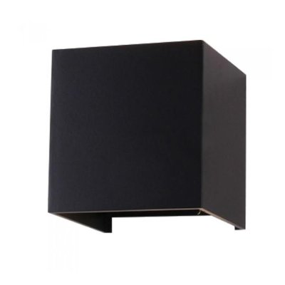 6W LAMPADA DA PARETE LED CORPO NERO QUADRATO IP65 BIANCO CALDO 3000K