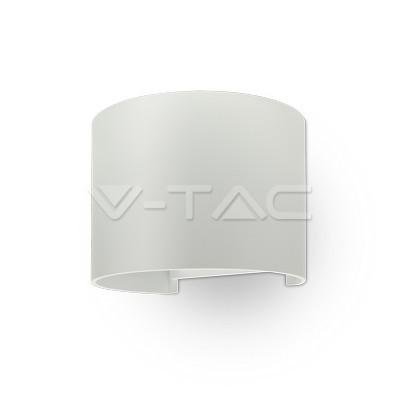 6W LAMPADA DA PARETE LED CORPO BIANCO ROTONDO IP65 BIANCO CALDO 3000K
