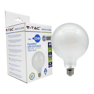 LAMPADINA LED - 7W FILAMENTO E27 G125 OPACO BIANCO CALDO DIMMABLE 2700K