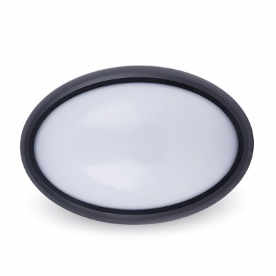8W PLAFONIERA LED OVALE CORPO NERO BIANCO CALDO IP66 3000K
