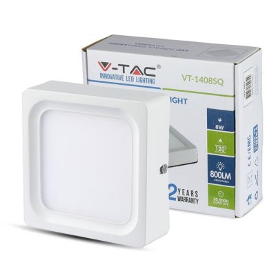 8W PANNELLO LED MONTATO SUPERFICIE QUADRATO BIANCO FREDDO 6000K