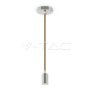 LAMPADARIO CON PORTALAMPADA CROMO DOME MARRONE CHIARO CAVO