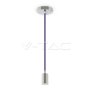 LAMPADARIO CON PORTALAMPADA CROMO DOME VIOLA CHIARO CAVO
