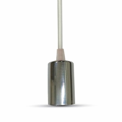 LAMPADARIO CON PORTALAMPADA CROMO DOME BIANCO CHIARO