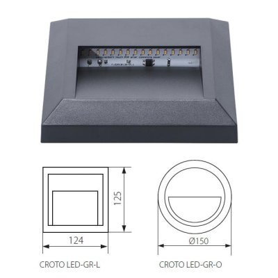 LAMPADA DA PARETE CROTO LED-GR-L - KANLUX