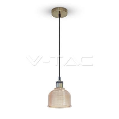 LAMPADARIO CON PORTALAMPADA VETRO AMBRA  145