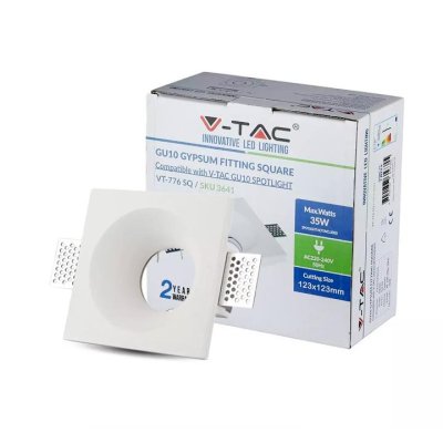 GU10 CORPO GESSO QUADRATO BIANCO
