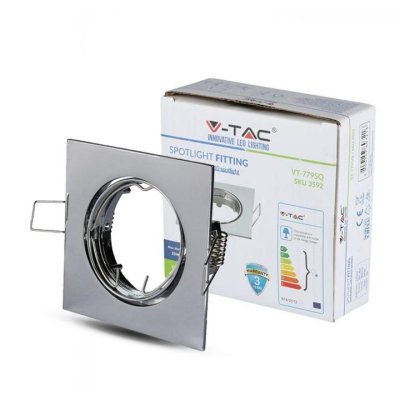 GU10 CORPO QUADRATO REGOLABILE CHROME