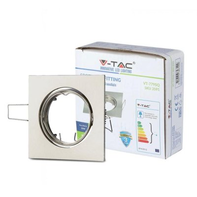GU10 CORPO QUADRATO REGOLABILE SATIN NICKEL