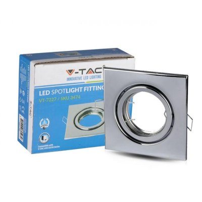 ADATTATORE PER FARETTI GU10 QUADRATO CHROME