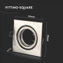 ADATTATORE PER FARETTI GU10QUADRATO REGOLABILE SATIN NICKEL