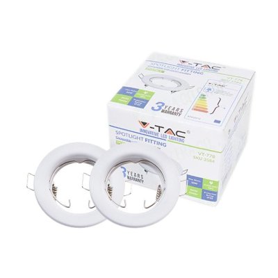GU10 ROTONDO CORPO FARETTO BIANCO 2 PZ/SCATOLA