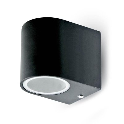 PORTAFARETTO DA MURO GU10 ALLUMINIO ROTONDO NERO A 1 USCITA IP44
