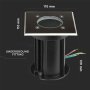 PORTAFARETTO DA INTERRAMENTO CON CORPO IN ACCIAO GU10 NERO QUADRATO IP65