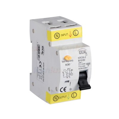 INTERRUTTORE MAGNETOTERMICODIFFERENZIALE 6KA 2P KRO6-2/B10/30 - KANLUX