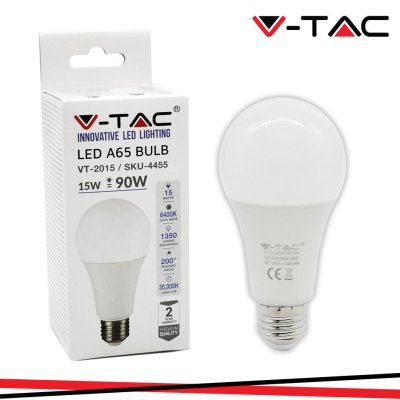 LAMPADINA LED 15W A65 E27 200 D TERMOPLASTICO BIANCO FREDDO DDO 6400K