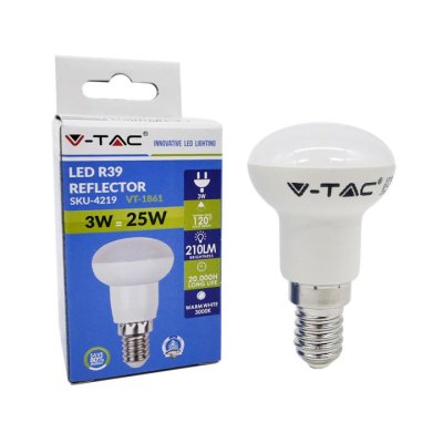 LAMPADINA LED 3W E14 R39 BIANCO CALDO 3000K