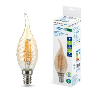 LAMPADINA LED - 4W FILAMENTO  E14 CANDELA FIAMMA AMBER BIANCO CALDO 2700K