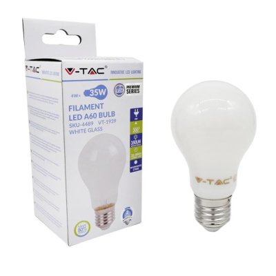 LAMPADINA LED - 4W FILAMENTO E27 A60 BIANCA BIANCO CALDO 2700K