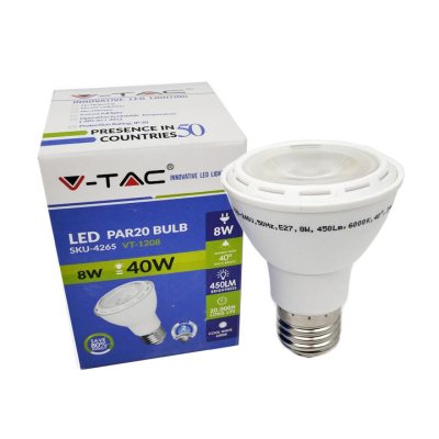 LAMPADINA LED 8W PAR20 E27 BIANCO NATURALE 4500K