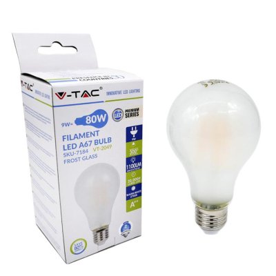 LAMPADINA LED 9W E27 A67 A++ FILAMENT OPACO BIANCO NATURALE 4000K
