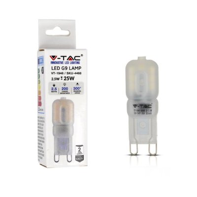 LAMPADINA LED FARETTO - 2.5W 230V G9 PLASTICA BIANCO CALDO 3000K