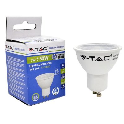 LAMPADINA LED FARETTO 7W GU10 PLASTICA CON LENTI BIANCO NATURALE DIMMERABILE 4500K