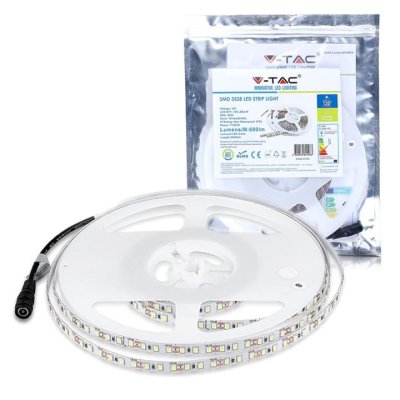 STRISCIA SMD3528 120 LED/M BIANCO FREDDO IP20 6000K