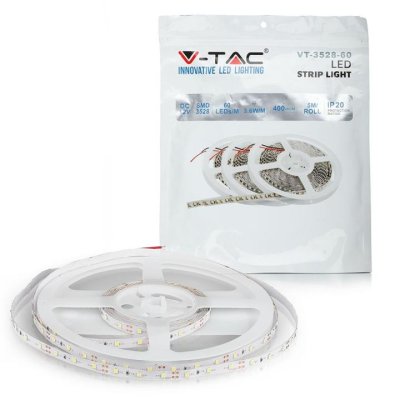 STRISCIA SMD3528 60 LED/M BIANCO FREDDO IP20 6000K