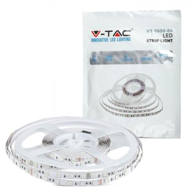STRISCE LED SMD5050 - 60 LEDS 24V BIANCO NATURALE IP20 4000K