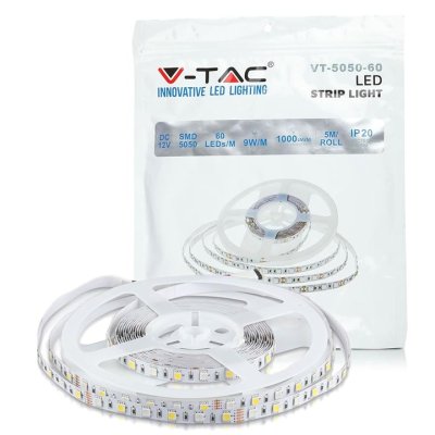 STRISCIA LED SMD5050 60 LEDS RGB+BIANCO FREDDO IP20