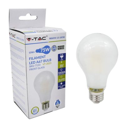 LAMPADINA LED 10W E27 A67 FILAMENT OPACO BIANCO NATURALE 4000K