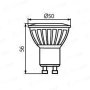LAMPADINA A LED 7W GU10 6000K   FASCIO DI LUCE 110 GRADI