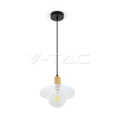 LAMPADARIO CON PORTALAMPADAVETRO TRASPARENTE CON 3 M. CAVO