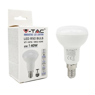 LAMPADINA LED 6W E14 R50 BIANCO CALDO 3000K
