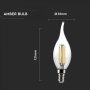 LAMPADINA LED - 4W FILAMENTO  E14 CANDELA FIAMMA AMBER BIANCO CALDO 2200K