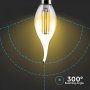 LAMPADINA LED - 4W FILAMENTO  E14 CANDELA FIAMMA AMBER BIANCO CALDO 2200K