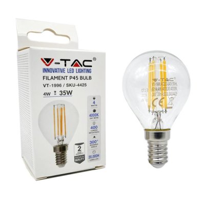FILAMENTO LED 4W COG E14 P45 BIANCO NATURALE 4500K