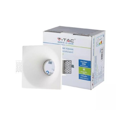 GU10 CORPO QUADRATO GESSO BIANCO 132 X 132 MM