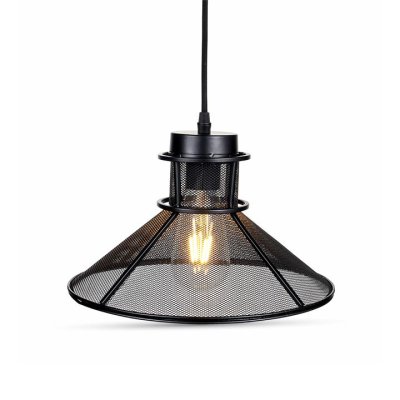LAMPADARIO CON PORTALAMPADA NERO METALLO MAGLIA FORMA V