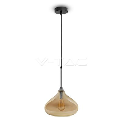 LAMPADARIO CON PORTALAMPADA MODERNO AMBRA VETRO TRASPARENTE  280MM