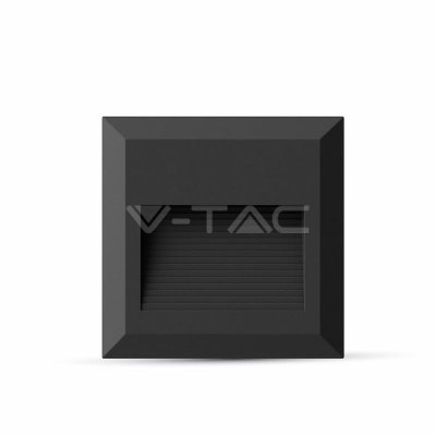 2W FARETTO INCASSO LED LUCE SCALE - CORPO NERO, QUADRATO, BIANCO NATURALE 4000K