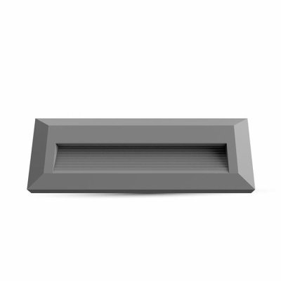 3W FARETTO INCASSO LED LUCE SCALE - CORPO GRIGIO, RETTANGOLO, BIANCO NATURALE 4000K